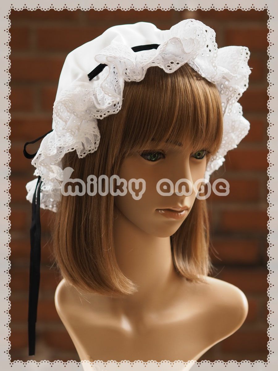 フリルメイドキャップ オフ白 メイドキャップ02 | milky ange